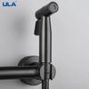 ULA Черный смеситель для биде из нержавеющей стали, смеситель для унитаза, ручной распылитель для биде, набор, смеситель для холодной и горячей воды, кран, гигиеническая насадка для душа