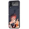 Black Phone Case For Samsung Galaxy Zflip3 Zflip Z Flip 3 5g Z Flip 4 Zflip4 Flip3 Shell Anime Cartoon Jujutsu Kaisen Cover