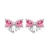 925 Silver Charms Colorful Bow Set Earrings Ring Beads Pendant for Women Bracelets Necklaces DIY Jewelry Gift