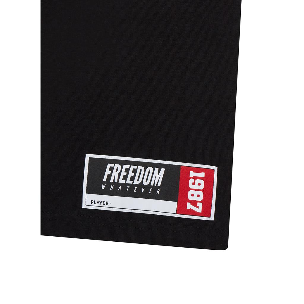 FREEDOM Oversized Back Print T-Shirt (Black/Red)