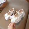 Black leather shoes for girls, preppy style, children's single shoes, spring new collection, fashionable princess shoes, non-slip performance shoes