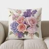 Домашний декор Букет из розовых &; Фиолетовая Цветочная Наволочка Декоративная Подушка Подходит Для Дивана Спальни Автомобиля
