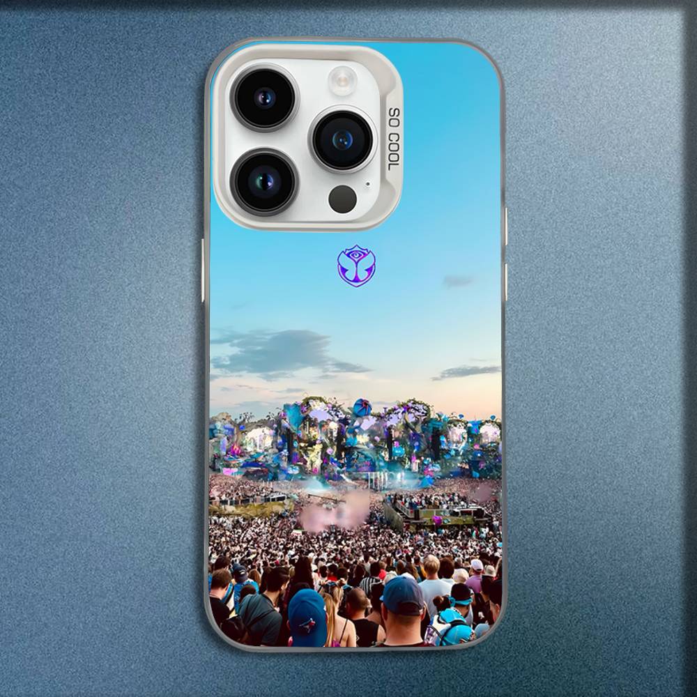 T-Tomorrowland Music Festival Phone Case For iPhone 16,15,14,13,12,11,Mini,Pro,E,MAX White Candy Matte Shockproof Cover