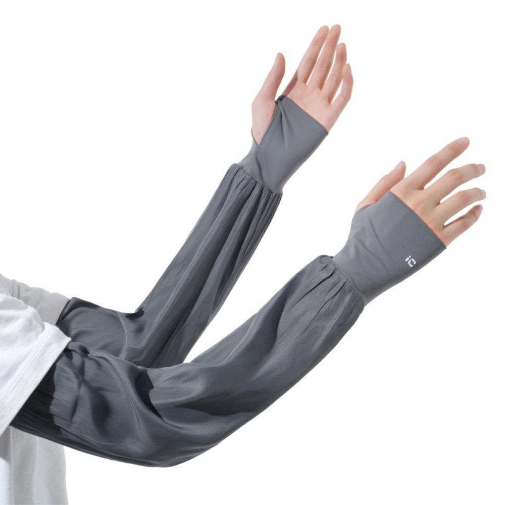 Flip-finger Ice Silk Sleeves Gloves Anti-UV Cycling Gloves Breathable Sunscreen Sleeve Outdoor