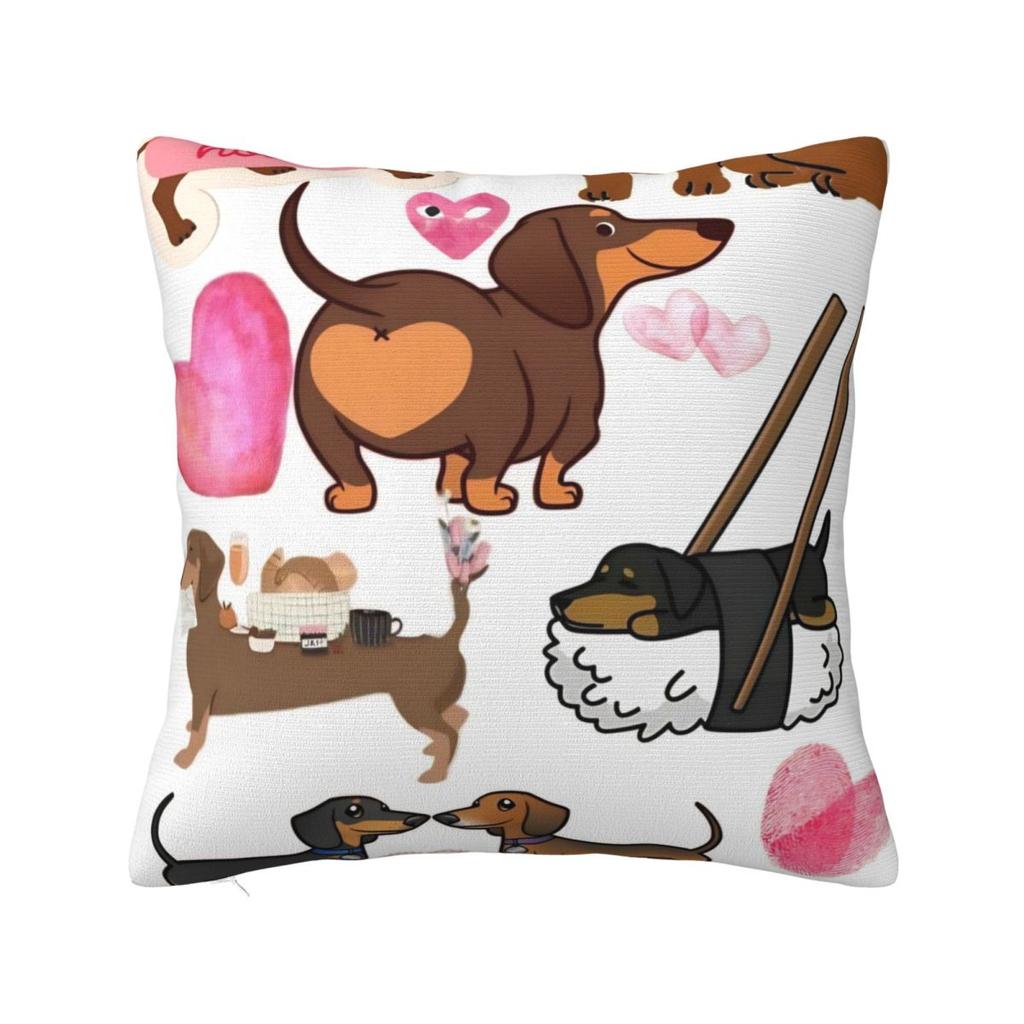 Dachshund Square Pillow Cases Dog Cushion Cover Novelty Decorative Pillowcover for Car 4545cm
