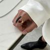 Модное Неправильное Кольцо с Драгоценным Камнем Уникальное Регулируемое Легкая Роскошь Ретро Геометрическое Открывающееся Кольцо Украшения Аксессуары для Отпуска Подарок