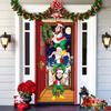 Christmas Door Cover Decoration Front Colorful Print Christmas Door Backdrop Door Decor Holiday Festive Xmas