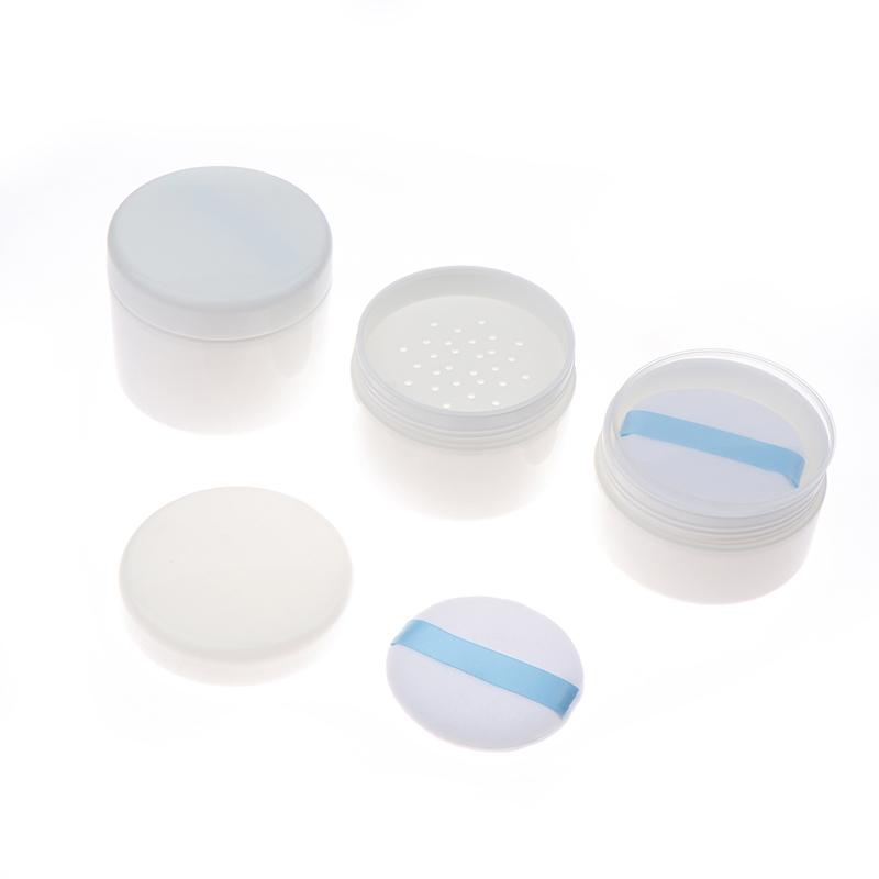 Многоразовый футляр для рассыпчатой пудры 200/250/300 г – С сифтером и пуховкой, для фиксации, хайлайтера и пудры для лица