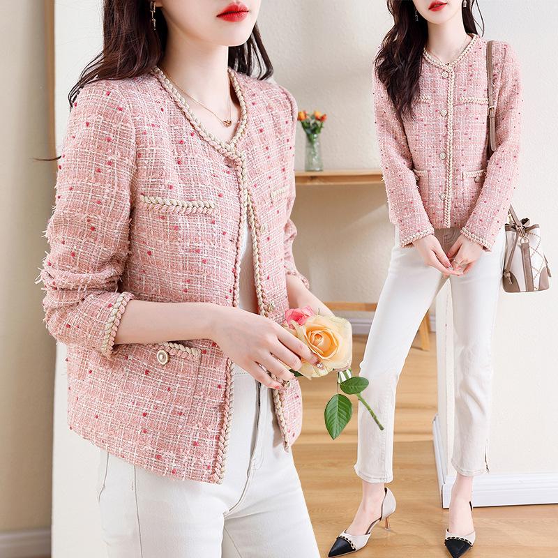 Маленькое пальто в стиле Fragrance для женщин, короткое, осеннее, новое, небольшое, шерстяное, пушистое, в стиле French Pink Top