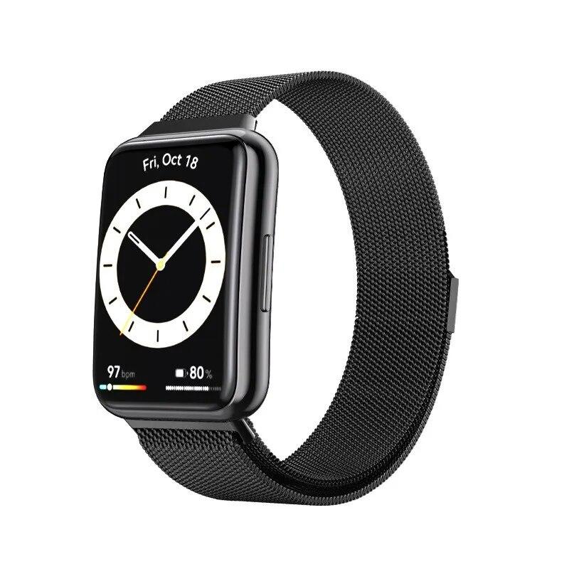 Ремешок с магнитной петлей для часов Huawei, аксессуары из 2 ремешков, ремень из нержавеющей стали, браслет для часов huawei, подходят металлические браслеты