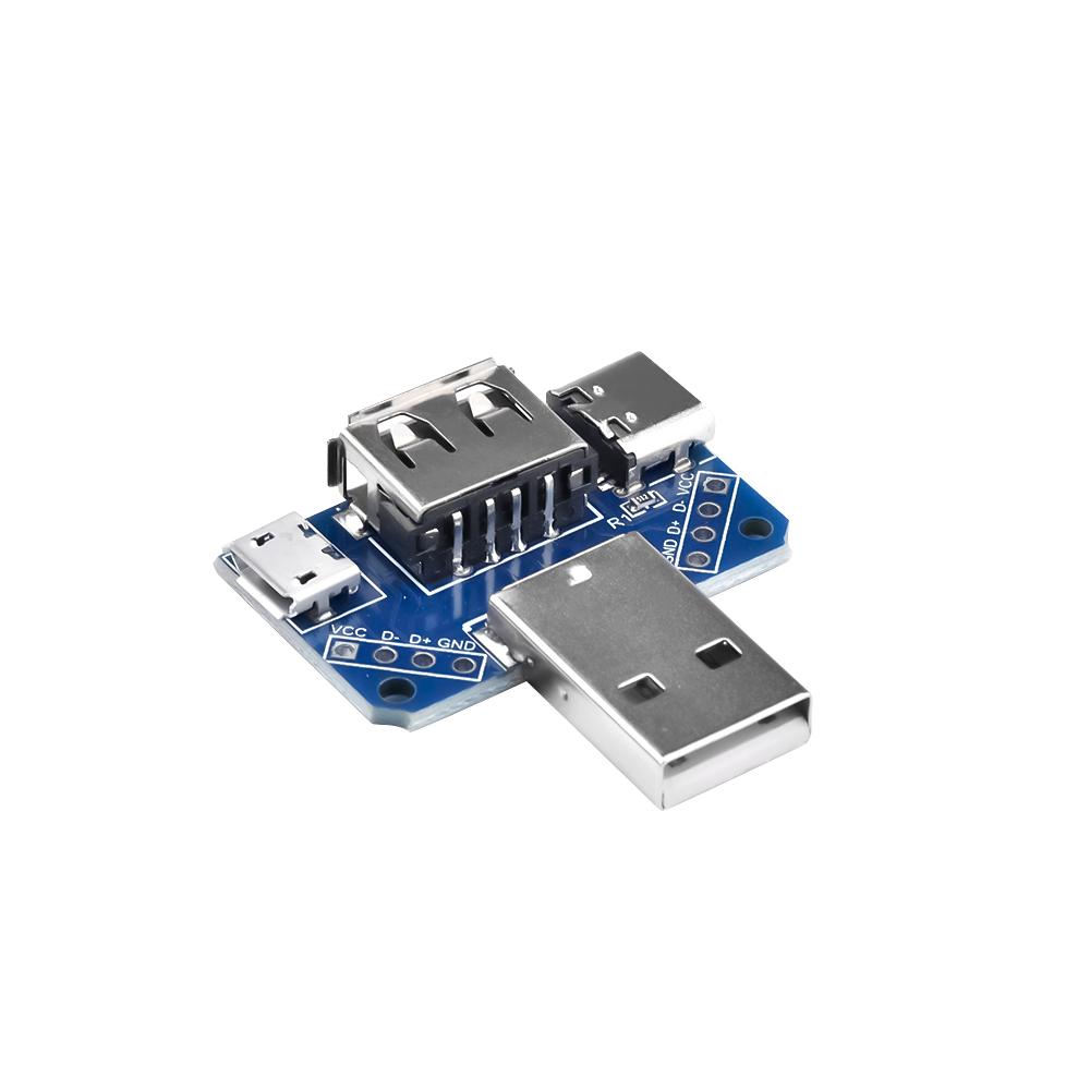 USB-штекер / MINI MICRO USB на DIP-адаптер, гнездовой разъем 2,54, тип B-C USB2.0 3.0, преобразователь для печатной платы, гнездо