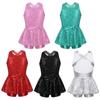 Girls' Kids Sequin Ballet Jazz Modern Tap Dress Dance Wear Performance Costume Criss Cross Back Leotard Shorts