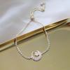 Women Colorful Zircon Butterfly Bow Bracelet Silver Adjustable Drawstring Jewelry Birthday Gift