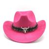 Suede Ethnic Style Top Hat Western Cowboy Hat Tibetan Performance Hat Men'S Retro Woolen Hat