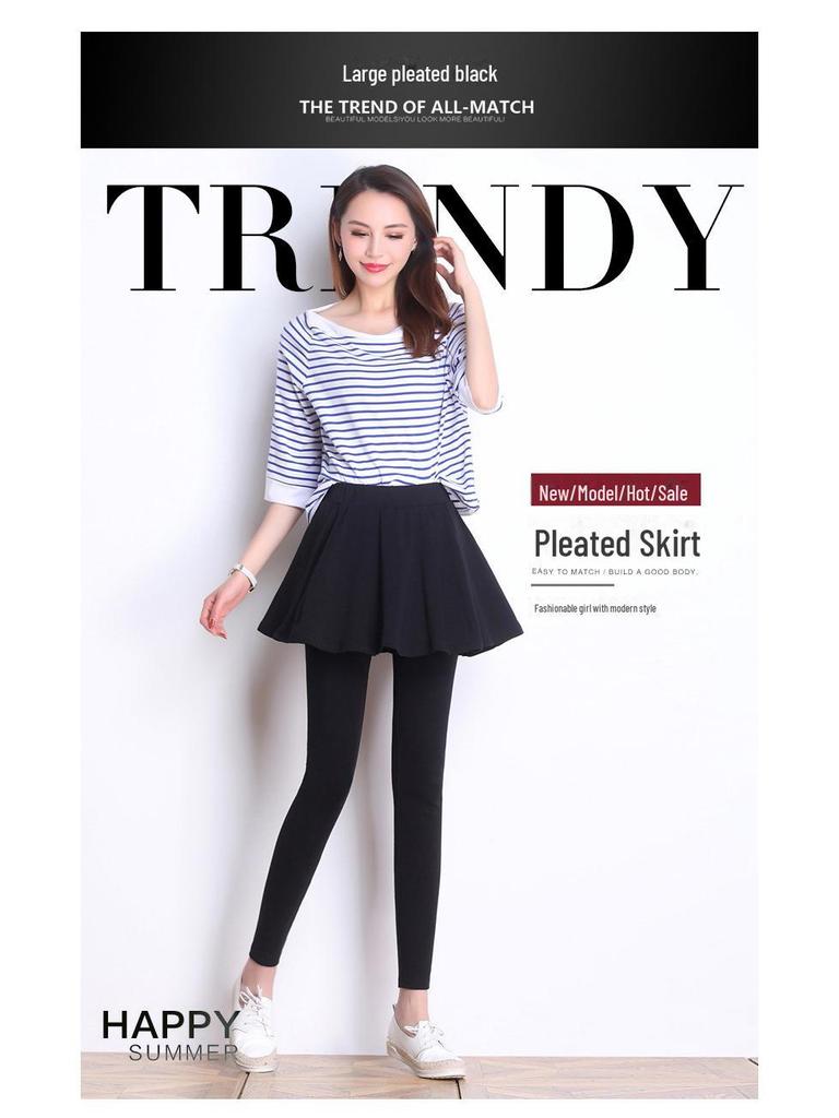 Женские леггинсы с плиссированной юбкой больших размеров - штаны для йоги весна/осень 2024 года 