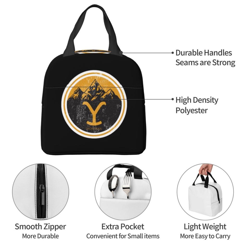 Yellowstone Quick Dry Dutton Ranch Insulated Lunch Bag for Women Office Cooler Thermal Food Box Tote PortableLunchBoxesContainer