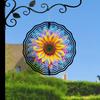 10 Inch Neon Flower Wind Spinner 3D Kinetic Metal Hanging Decor for Garden Yard Outdoor Indoor Dynamic Art Sculpture Gift for Women Men Mom Dad