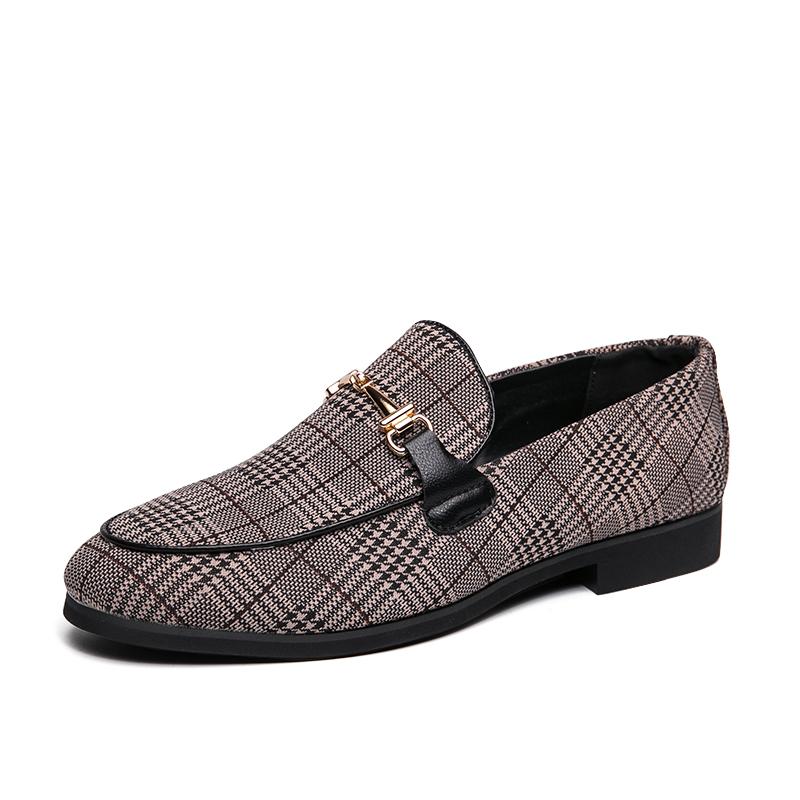 Стильные клетчатые мокасины мужские универсальные мужские повседневные туфли 2024 новые туфли на плоской подошве для вождения мужские дышащие туфли без застежек мужские туфли для парикмахеров