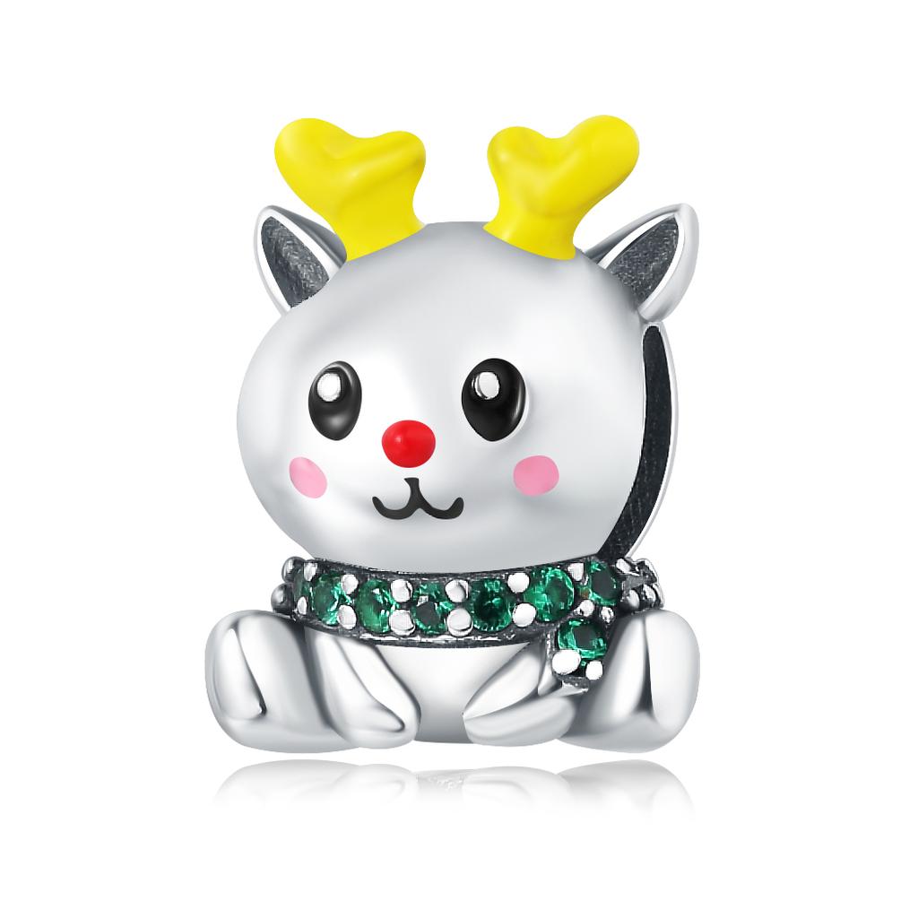 Copper Christmas Series Elk Heart Hat Charms Beads Fit Original Bracelet Necklace Fine Jewelry Women Diy Gifts