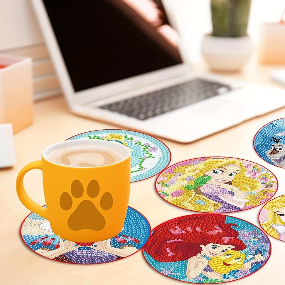 8 шт./наборы Красивые подставки для алмазной живописи «Принцесса», сделай сам, подставки для алмазной живописи 5D с полной выкладкой, акриловые круглые подставки для чашек