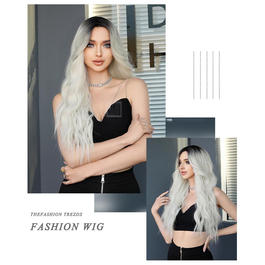 Женские волосы 68 см, искусственные волосы, белый парик, длинные волосы, длинные вьющиеся волосы, розовые волосы, сетчатый головной убор, полный головной убор, натуральный настоящий парик