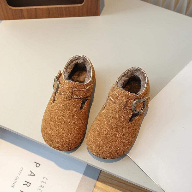 Детские туфли Boken с мягкой кожаной обивкой, зимняя новая повседневная детская обувь, туфли-бобы для девочек, обувь для мальчиков