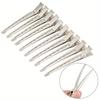 10 Pcs/Set Hair Care Clips Stainless Steel Hairdressing Sectioning Clips Clamps for Hairdressing Bar