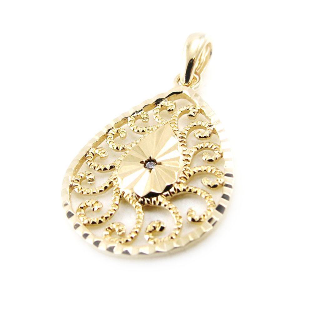 Les Trésors De Lily [J0061] - Gold Plated 'Choreography' Pendant - 28x16 Mm