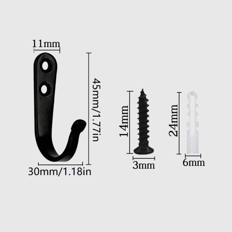 Durable Iron Coat Hooks Set of 5/10 Wall Mounted with Rust Proof Screws for Home Office