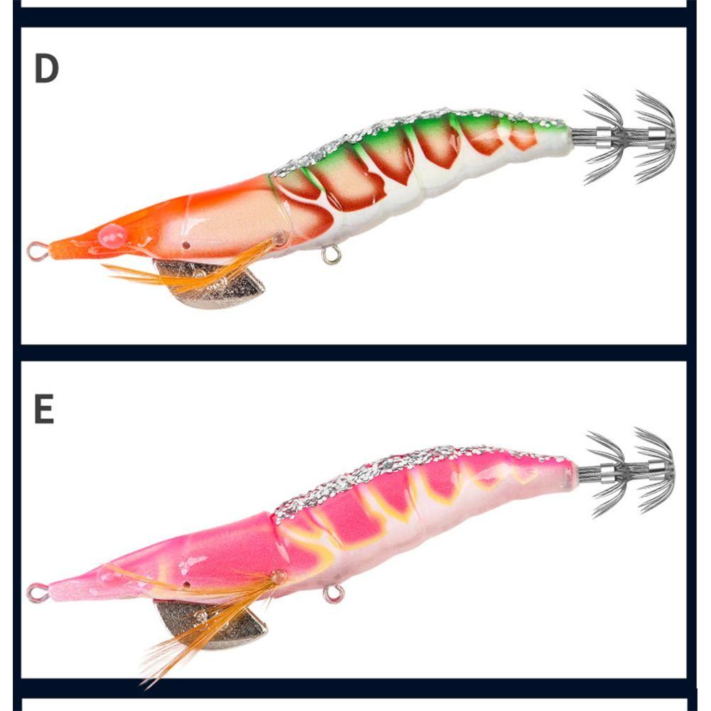 130mm/20g Wood Shrimp Lures 3.5# Squid Hook 2025 Octopus Lure Simulation