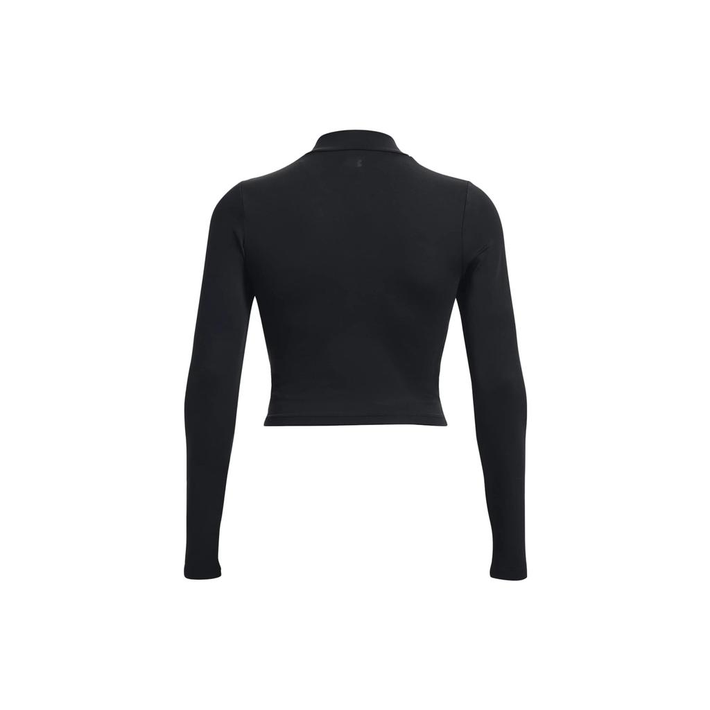 Under Armour Свитшот однотонный Slim Fit с воротником-стойкой и длинным рукавом, женский, черный 1380773-001