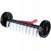 Manual Lawn Aerator Scarifier Double-sided Metal On Wheels Spikes