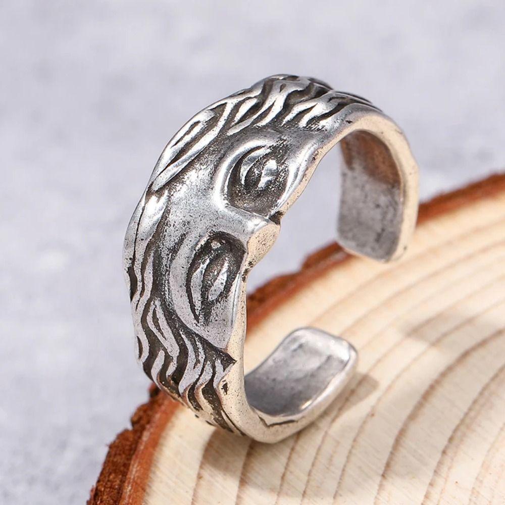 Literary Sculpture Half Face Rings Adjustable Opening Ring Venus Mask Ring Jewelry Accessories