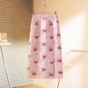 Женская розовая юбка А-силуэта с принтом в китайском стиле, с высокой талией и разрезом - Весна 2026