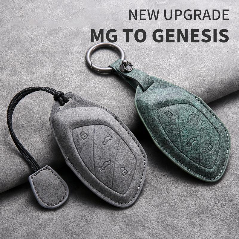 Sheepskin Leather Car Key Case Cover For MG6 EZS HS EHS MARVEL X MARVEL R Electric Roewe RX5 I6 I5 RX3 RX8 ERX5 MG ZS EV2025