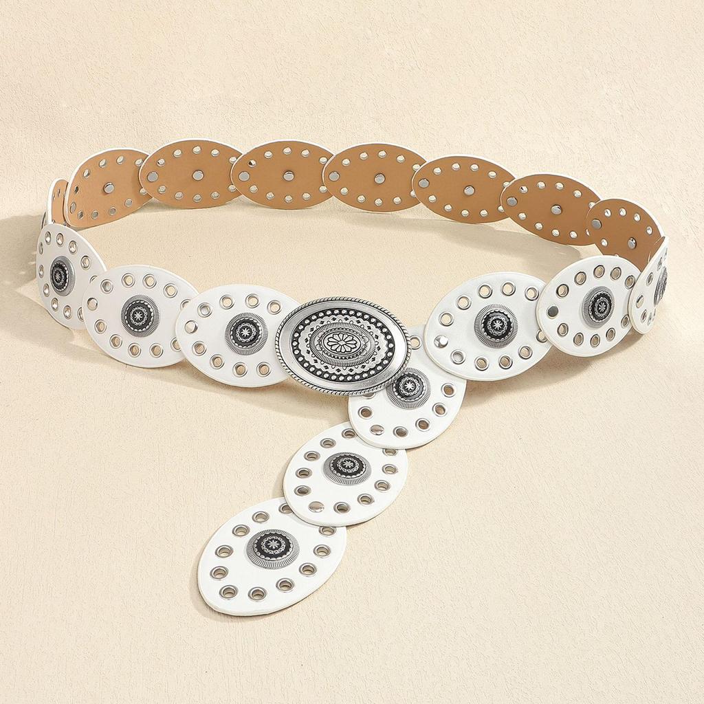 Женский ретро-платье с овальным поясом-люверсами в стиле пустоши