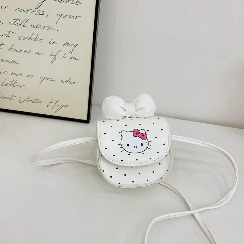 Cartoon Kids Print Mini Crossbody Bag With Bow Design For Toddlers