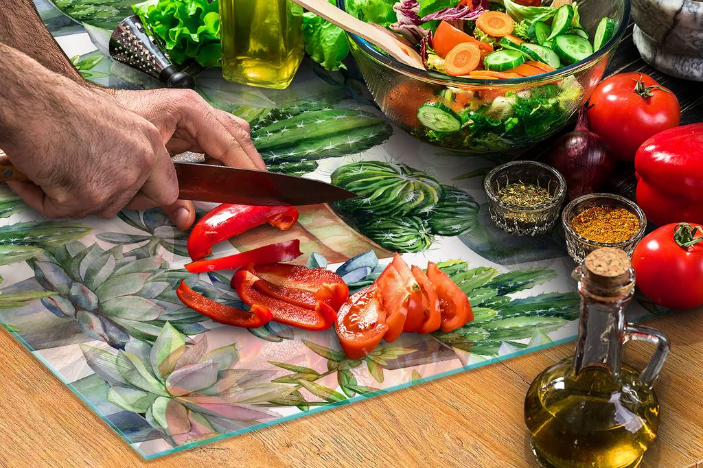 Glass stovetop protector 70x52 Cactus