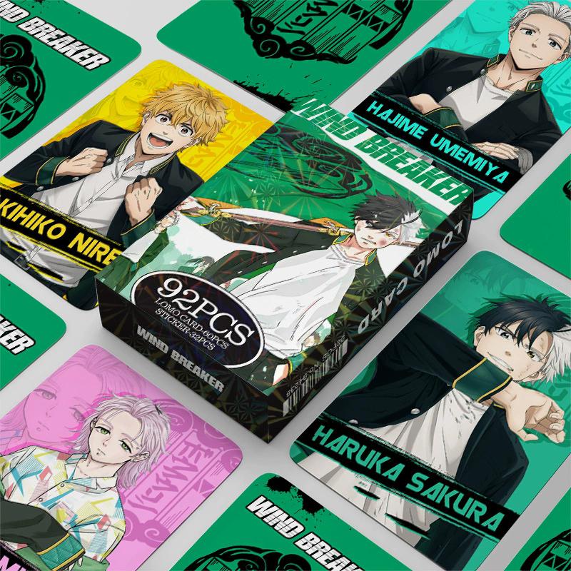 55-92PCS Anime Wind Breaker Holographic Photo Card Set- - Haruka Sakura, Hayato Suou Collectible Lomo Cards