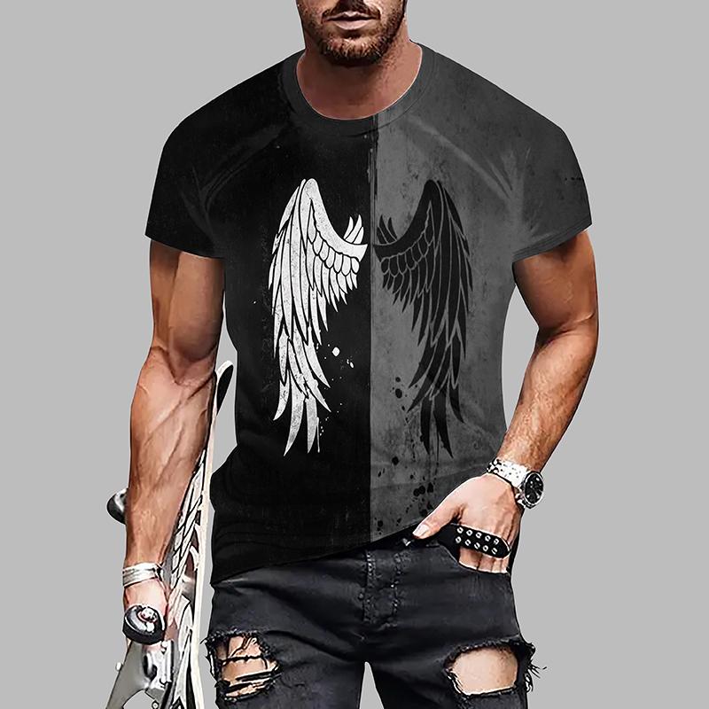 Новая летняя мужская модная футболка с принтом «Размахивающие крылья», мужская футболка, топ