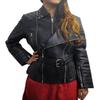 Noor Women Leather Jacket Black | Western Quiltet Leather Jacket | Stylish Leather Jacket | Slim Fit Motorcycle Dual Zipper Jacket
