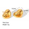 Spot European & American Style 18k Gold Love Pendant Double Heart Stainless Steel Earrings