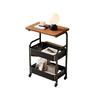 Кремовая Простая Мобильная Стеллаж-Тележка для Хранения в Гостиную Ванную Спальню Двухъярусная Отдельностоящая Новинка