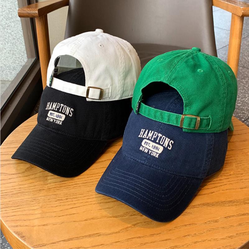 Бейсболка с вышитыми корейскими буквами для женщин и мужчин, мягкая хлопковая регулируемая кепка с козырьком, повседневная однотонная кепка с застежкой-молнией