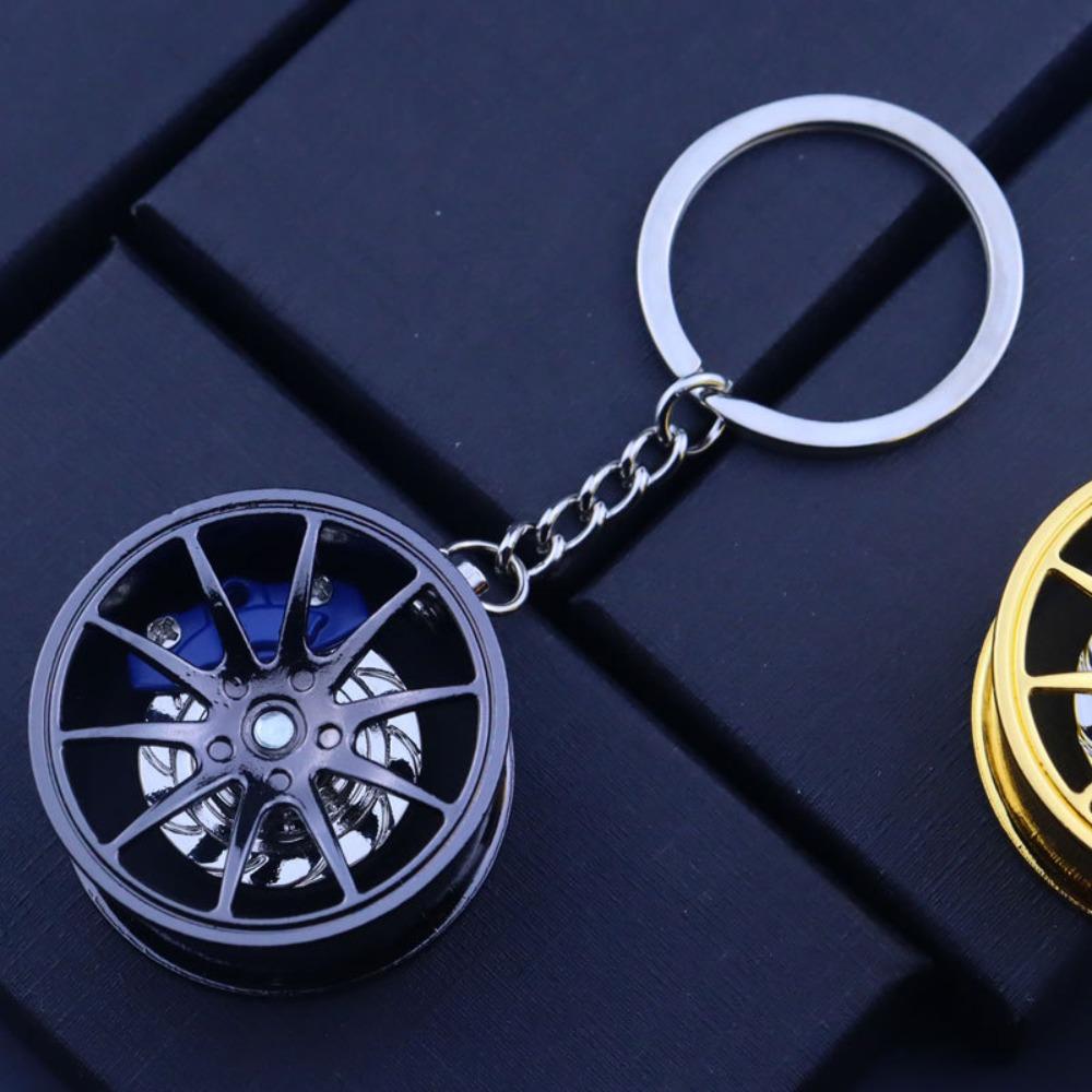 Zinc Zinc Zinc Alloy Wheel Hub Key Chain Rotatable Car Accessories Keychain  Girls Boys