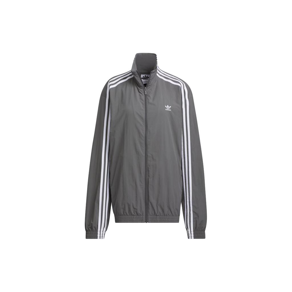 Adidas Originals Oversized Track Top Women Tops Gray JJ3362