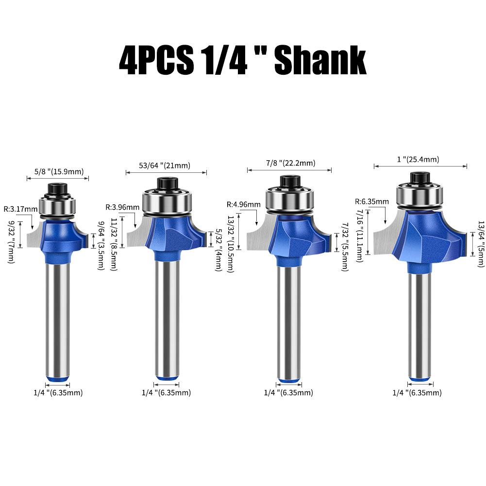 Jincheng Профессиональный класс Нож для снятия фаски с круглого угла R-образный нож Линейный нож Фреза для деревообработки Кромкорезная головка R1/4 Ручка