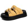 Sweet slippers women's outer wear summer new fashion thick-bottomed beach one-word bow flat-bottomed sandals