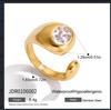 Uworld Classic Wave Ring With White Square Zircon Women PVD Gold Plated Stainless Steel Stacking Rings Lady Jewelry Gifts 2026