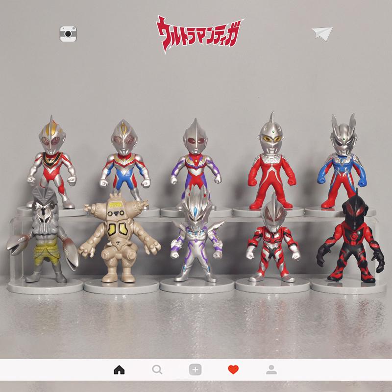 Фигурки Ультрамена в стиле Q: Мини-игрушки Тига, Зеро, Белиал - Идеально подходят для подарков на день рождения детей
